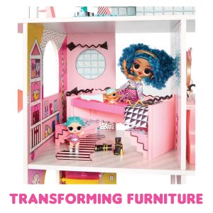 LOL Surprise OMG Fashion House Playset – Real Wood Doll House with 85+ Surprises